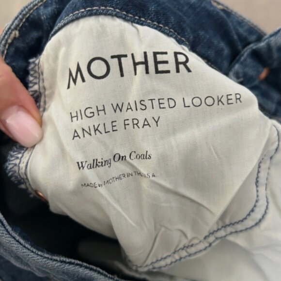NEW MOTHER high waisted the looker ankle fray Walking on Coals blue skinny 23 - Picture 8 of 9